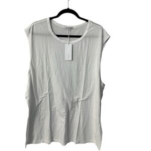 Cotton Citizen Women’s Cotton Scoop Neck Classic Muscle Tank in White Sz XXL NWT